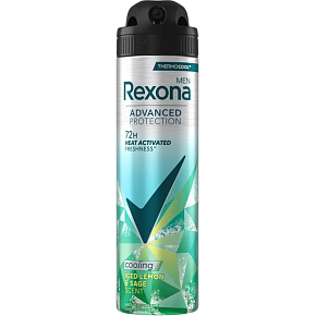 REXONA AP SPREY HERREN FORTSCHRITTLICHE SCHUTZ THERMOCOOL GRÜNE BLÄTTER&LIMETTE 150 ML 9643