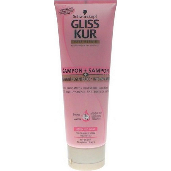 Gliss Kur Liquid Silk Gloss Regenerierendes Haarshampoo in einer 250 ml Tube