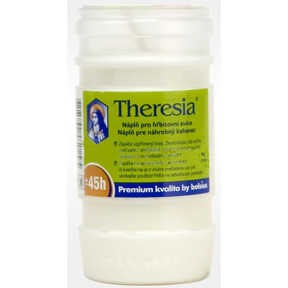 Bolsius Theresia Grabkerze Patronin weiß 45 Stunden 145 g