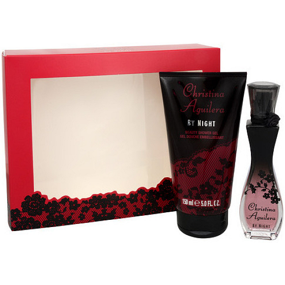 Christina Aguilera von Night parfümiertes Wasser 30 ml + Duschgel 150 ml, Geschenkset