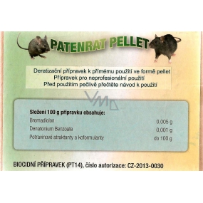Patenrat Pellet Nagetier-Kontrollprodukt zur direkten Verwendung in Form von Pellets für Mäuse und Ratten 1 kg