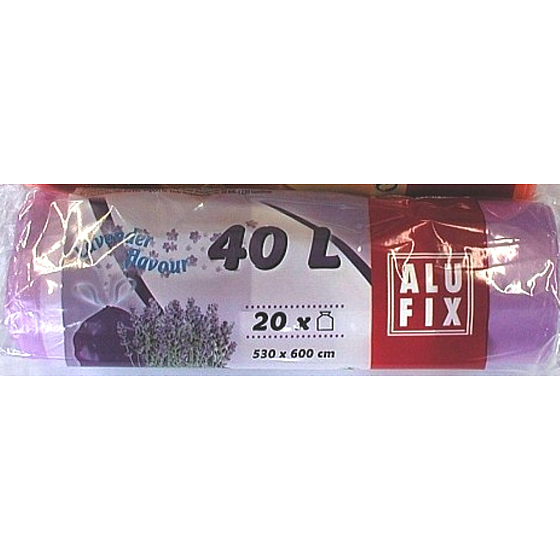 Alufix Aroma Lavender einziehbare Müllsäcke, 14µ, 40 Liter, 53 x 60 cm, 20 Stück