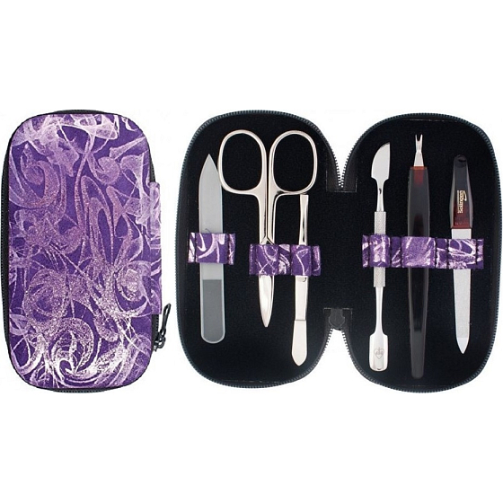 Dup Leder Maniküre 6 Stück Lila Muster 4-4409 / 5381