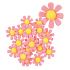 Filzblumen mit klebriger rosa Dekoration 3,5 cm in einer Schachtel mit 18 Stück