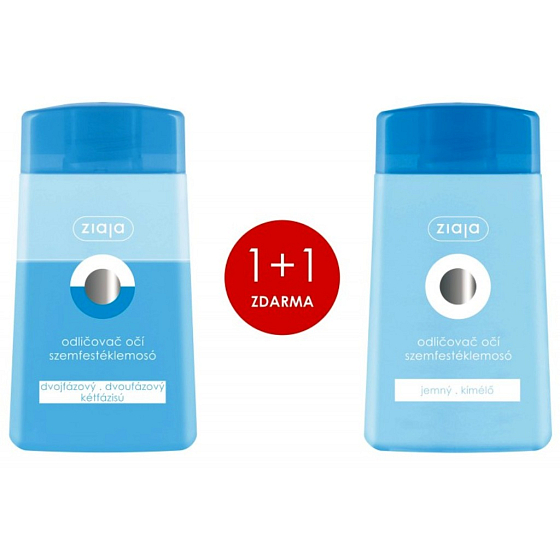 Ziaja Lidschattenentferner 2-phasig 120 ml + feuchtigkeitsspendender feiner Augenentferner 120 ml, Duopack