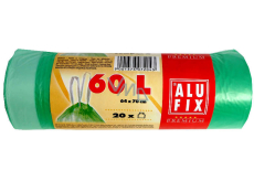 Alufix Müllsäcke einziehbar grün, 15 µ, 60 Liter, 64 x 71 cm, 20 Stück HDPE