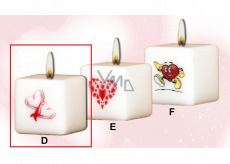 Lima Valentinskerze 2 Herzen Kerze mit Aufdruck weißer Würfel 45 x 45 mm 1 Stück
