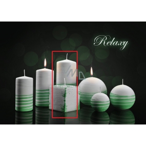 Lima Aromatische Spiral Relais Kerze weiß - grüner Zylinder 70 x 150 mm 1 Stück