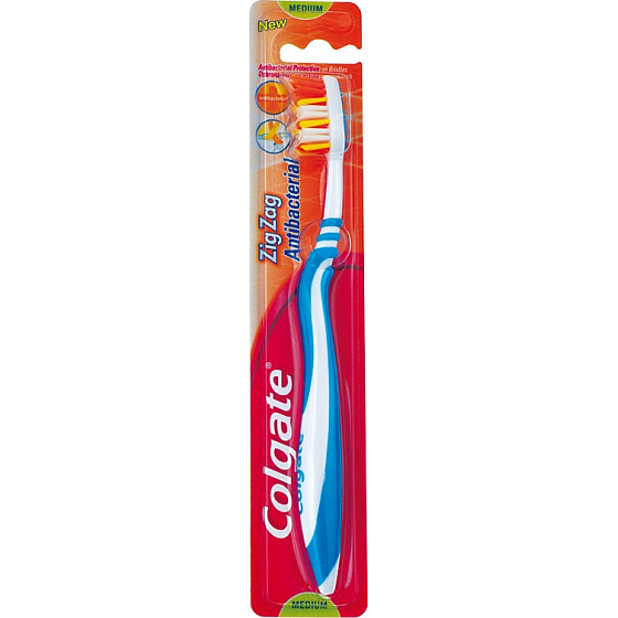 Colgate Zig Zag Antibakterielle mittelgroße mittlere Zahnbürste 1 Stück
