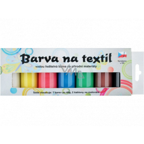 Kreativ Color Colors für Textilien - dunkles und farbiges Material, 7er-Set 20 g + 2 Schablonen 6,5 x 2 cm