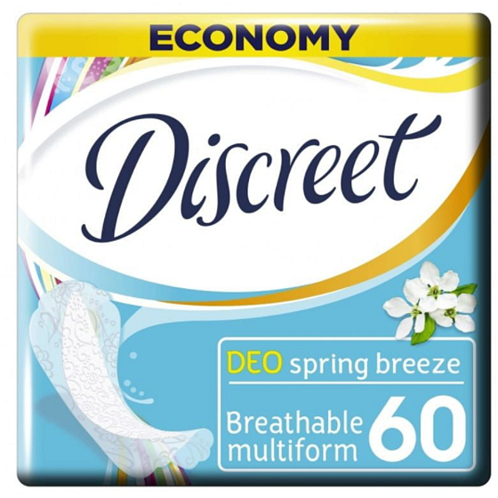 Discreet Deo Spring Breeze Slip-Einlagen für den täglichen Gebrauch 60 Stück