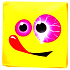 Nekupto Magnet Emoji Smiley quadratisch gelb, mit Zunge 4 x 4 cm