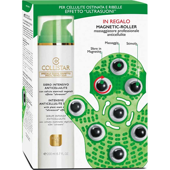 Collistar Intensive Anticellulite Serum Intensives Anticellulite Serum 200 ml + Magnetic Roller Massagehandschuhe, Kosmetikset