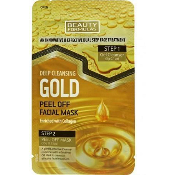 Beauty Formulas Gold Detox Peeling Zweistufige Hautmaske 13 g