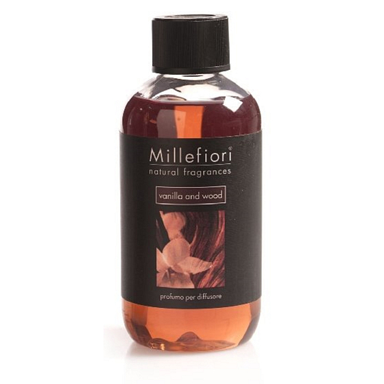 Millefiori Milano Natural Vanilla & Wood - Vanille und Holz Diffusor-Nachfüllung für Duftstäbchen 250 ml