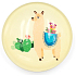 Nekupto Magnet gelbes Rad Lama, Kaktus 4 cm