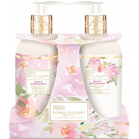 Baylis & Harding Rose und Geißblatt Flüssigseife 300 ml + Handlotion 300 ml, Kosmetikset