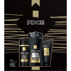 Axe Signature Gold Deodorant Spray für Männer 150 ml + Duschgel 250 ml + Signature Styling Gel 125 ml, Kosmetikset