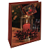 Nekupto Geschenk Papiertüte 32,5 x 26 x 13 cm Weihnachtsrot mit Kerze WBL 1949 30