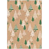 Ditipo Geschenkpapier 70 x 200 cm Weihnachten KRAFT Grün, beige Bäume