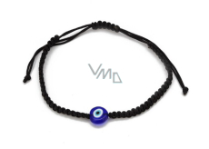 Blaues Auge Seil Armband gewebt schwarz