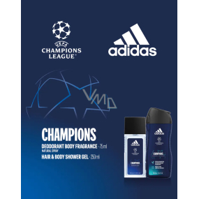 Adidas UEFA Champions League Edition VIII parfümiertes Deo-Glas 75 ml + Duschgel 250 ml, Kosmetikset für Männer