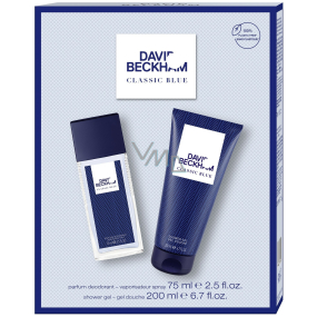 David Beckham Classic Blue parfümiertes Deo-Glas 75 ml + Duschgel 200 ml, Kosmetikset für Männer