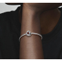 Charme Sterling Silber 925 Unendlicher Kreis der Ewigkeit Januar dunkelrot, Perle für Armband