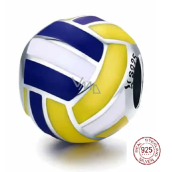 Charme Sterling Silber 925 Ich liebe Volleyball - Volleyball, Perle am Armband Sport