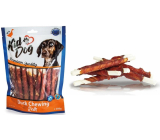 KidDog Rawhide Chewing Rolls Entenfleisch auf Büffelstock Fleisch Leckerli für Hunde 8 mm 250 g