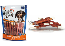 KidDog Rawhide Chewing Rolls Entenfleisch auf Büffelstock Fleisch Leckerli für Hunde 8 mm 250 g