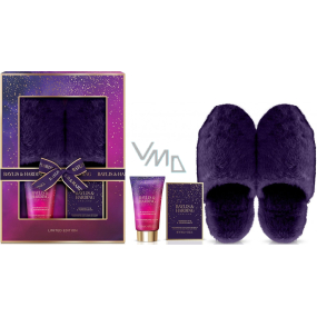 Baylis & Harding Feigen- und Granatapfelfußcreme 140 ml + Fußbadkristalle 100 g + Hausschuhe 1 Paar, Kosmetikset für Frauen