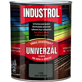 Industrol S2013 universell glänzende Oberfarbe für Metall und Holz, 1100 mittelgrau, 600 ml
