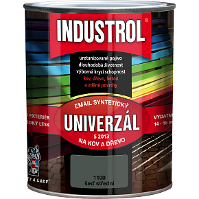 Industrol S2013 universal glänzend Deckfarbe für Metall und Holz, 1100 grau mittel, 600 ml