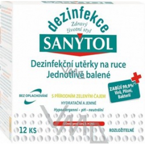 Sanytol Desinfektionstücher für Hände einzeln verpackt 12 Stück