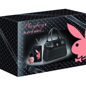 Playboy Play It Würziges Eau de Toilette 30 ml + schwarze Handtasche, Geschenkset