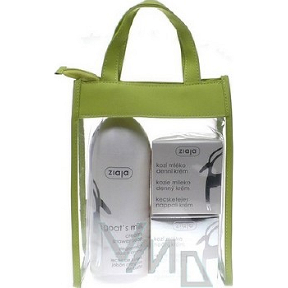 Ziaja Ziegenmilch Duschgel 500 ml + Tagescreme 50 ml + Nachtcreme 50 ml + Beutel, Kosmetikset
