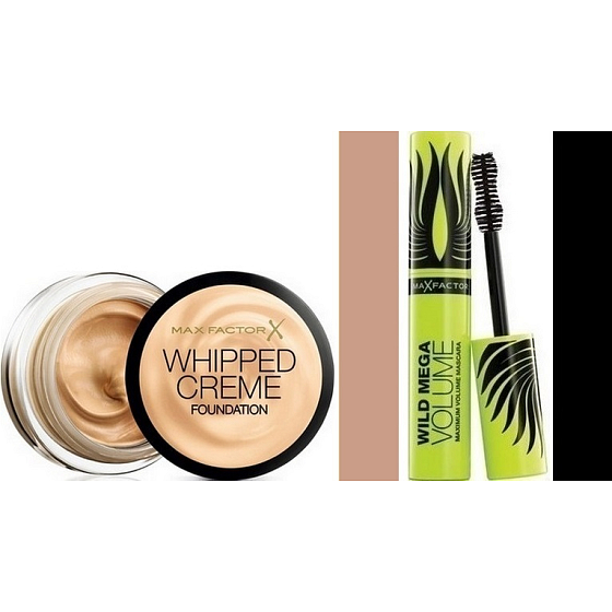 Max Factor Whipped Creme Foundation Make-up 80 Bronze 18 ml + Wild Mega Volume Mascara schwarz 11 ml