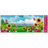 Fensterfolie ohne Kleber Landschaft mit rosa Schmetterling 60 x 22,5 cm 1 Stück