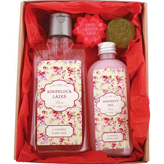 Böhmen Geschenke Für Oma Bad Bad 200 ml + Duschgel 100 ml + handgemachte Seife 2 x 30 g, Kosmetikset