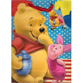 Ditipo Geschenk Papiertüte 26,4 x 12 x 32,4 cm Disney Winnie the Pooh und Sparschwein