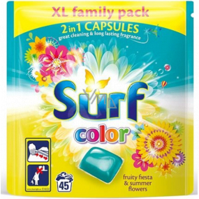 Surf Color Fruity Fiesta & Summer Flowers Kapseln zum Waschen farbiger Kleidung 45 Stück, 1183 g