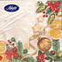 Nekupto Papierservietten 3-lagig 33 x 33 cm 20 Stück Weihnachtsweiß, Weihnachtsmotiv