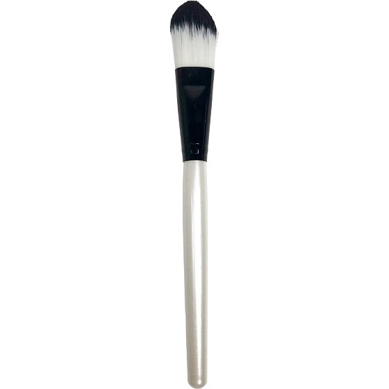 Kosmetikpinsel für Make-up flach 12 weiß-schwarz 19 cm