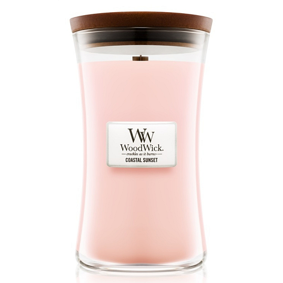 WoodWick Coastal Sunset - Duftkerze Küstensonnenuntergang mit Holzdocht und Deckel Glas groß 609,5 g