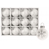 Weiße Glasflaschen mit Schneeflocke 3 cm, 12 Stück