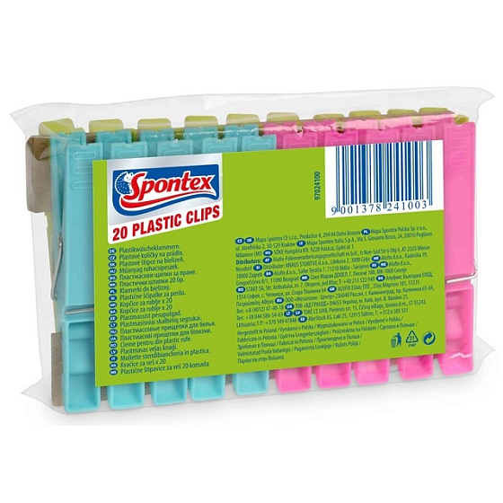 Spontex Kunststoff Wäscheklammern 20 Stück