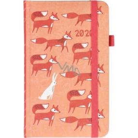 Albi Diary 2020 Tasche mit Gummiband Füchse 15 x 9,5 x 1,3 cm
