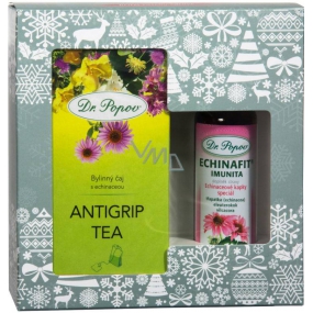 Dr. Popov Echinafit Immunität Original Kräutertropfen 50 ml + Antigrip Tee Kräuterteebeutel mit Echinacea 30 g - 20 Infusionsbeutel, Weihnachtsgeschenkset