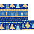 Nekupto Geschenkpapier 70 x 500 cm Weihnachten blaue Streifen, Bäume, Geschenke